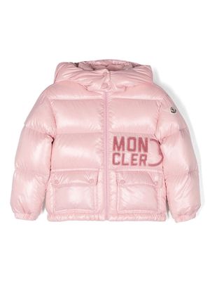 Moncler Enfant Abbaye logo-appliqué quilted jacket - Pink