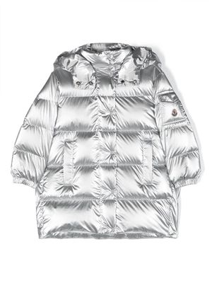 Moncler Enfant Amra hooded quilted jacket - Silver