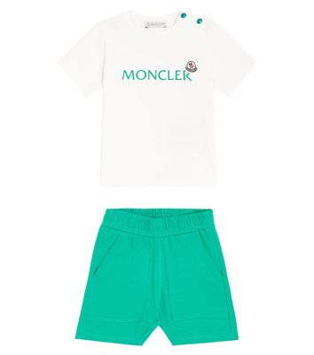 Moncler Enfant Baby logo cotton T-shirt and shorts set