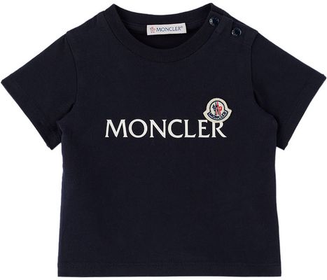 Moncler Enfant Baby Navy Logo T-Shirt