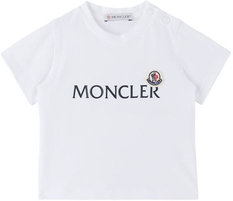 Moncler Enfant Baby White Logo T-Shirt