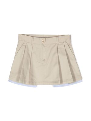 Moncler Enfant box-pleat mini skirt - Neutrals