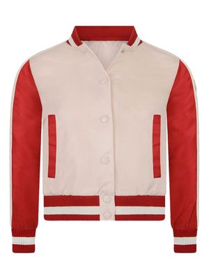 Moncler Enfant Camillia stripe-trimmed bomber jacket - Neutrals