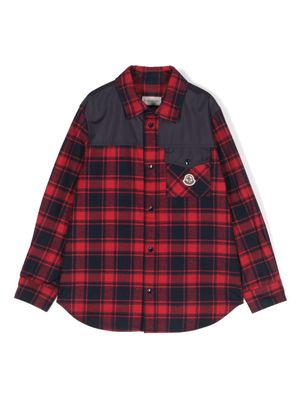 Moncler Enfant check-pattern cotton shirt - Red