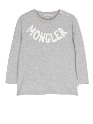 Moncler Enfant chest-logo melange sweatshirt - Grey