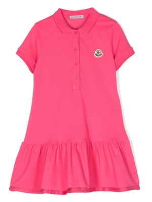 Moncler Enfant chest logo-patch polo dress - Pink