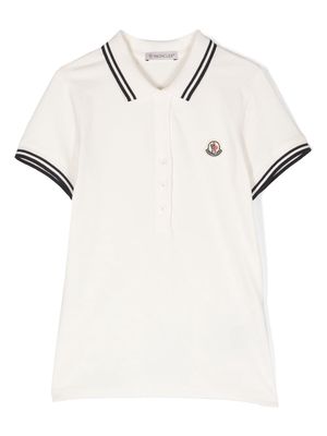 Moncler Enfant chest logo-patch polo shirt - White