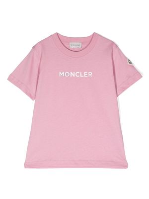 Moncler Enfant chest logo print T-shirt - Pink