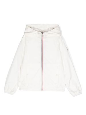 Moncler Enfant contrasting-trim detail hooded jacket - White