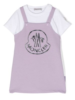 Moncler Enfant cotton T-shirt romper set - Purple