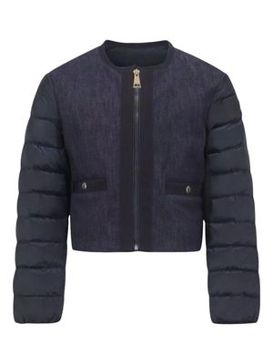 Moncler Enfant denim-panel quilted jacket - Blue