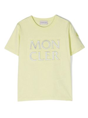 Moncler Enfant embossed-logo cotton T-shirt - Green