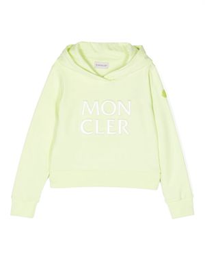 Moncler Enfant embroidered-logo cotton hoodie - Yellow