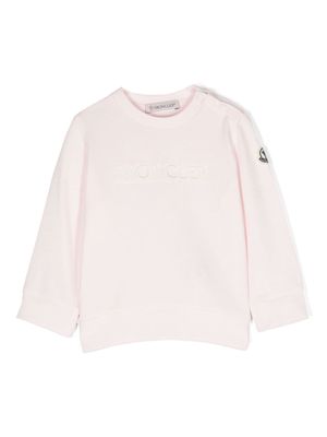 Moncler Enfant embroidered-logo cotton sweatshirt - Pink