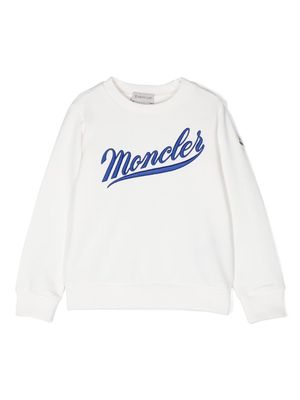 Moncler Enfant embroidered-logo cotton sweatshirt - White