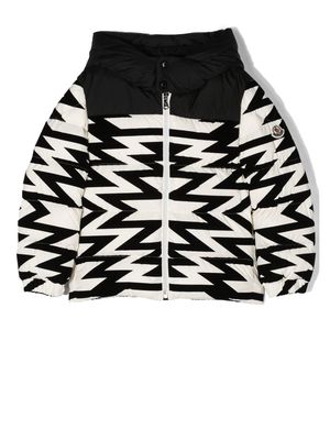 Moncler Enfant geometric-print down-padded jacket - White