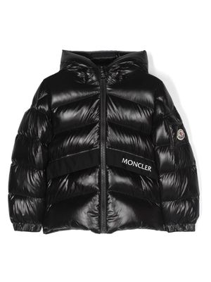 Moncler Enfant goose down hooded jacket - Black
