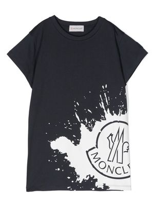 Moncler Enfant graphic-logo-print T-shirt - Blue