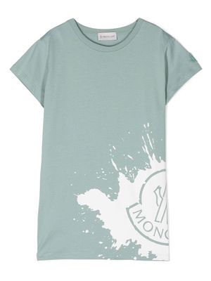 Moncler Enfant graphic-logo-print T-shirt - Green