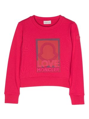Moncler Enfant graphic-print cotton sweatshirt - Pink