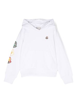 Moncler Enfant graphic-print long-sleeved hoodie - White