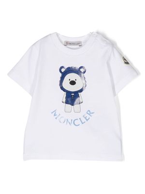 Moncler Enfant graphic-print stretch-cotton T-shirt - White
