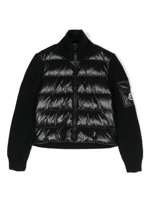 Moncler Enfant high-neck panelled jacket - Black