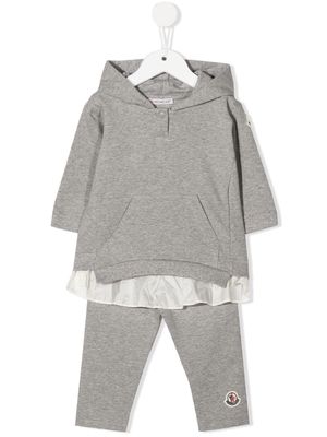 Moncler Enfant hooded logo-patch tracksuit - Grey