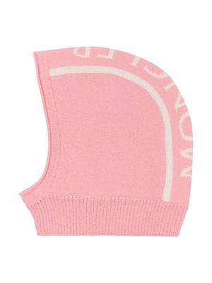 Moncler Enfant intarsia-knit wool balaclava - Pink