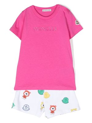 Moncler Enfant jersey cotton set - Pink