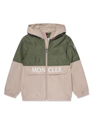 Moncler Enfant Joly logo-print hooded jacket - Green