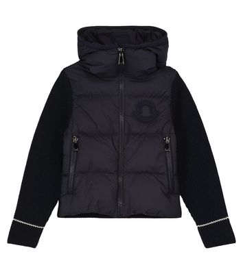 Moncler Enfant Knit-sleeve down jacket