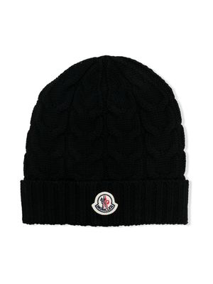 Moncler Enfant knitted beanie hat - Black