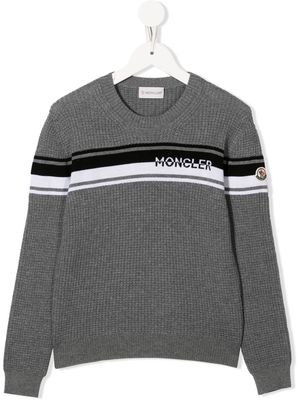 Moncler Enfant knitted-logo jumper - Grey