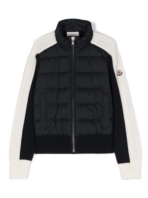 Moncler Enfant knitted padded jacket - Blue