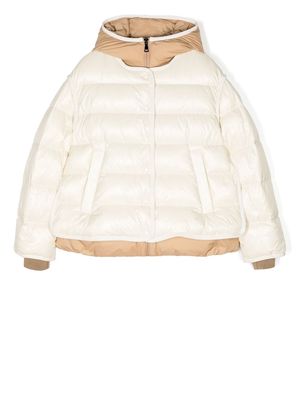 Moncler Enfant layered padded down jacket - White