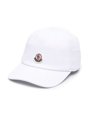 Moncler Enfant logo-appliqué cotton hat - White