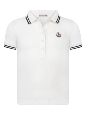 Moncler Enfant logo-appliqué cotton polo shirt - White