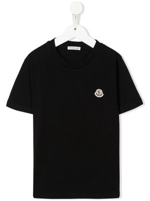 Moncler Enfant logo-applique cotton T-shirt - Black