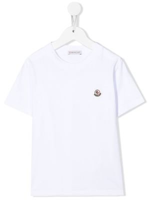 Moncler Enfant logo-applique cotton T-shirt - White