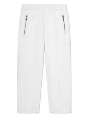 Moncler Enfant logo-appliqué cotton track pants - White