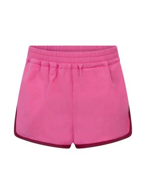 Moncler Enfant logo-appliqué elastic-waist shorts - Pink