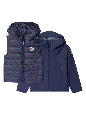 Moncler Enfant logo-appliqué jacket gilet set - Blue