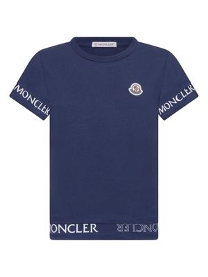 Moncler Enfant logo-appliqué layered cotton T-shirt - Blue