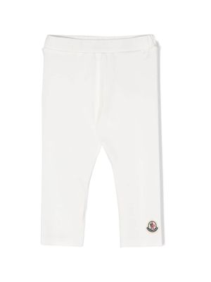 Moncler Enfant logo-appliqué leggings - Neutrals