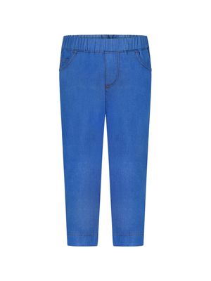 Moncler Enfant logo-appliqué mid-rise straight-leg jeans - Blue
