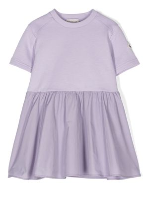 Moncler Enfant logo-appliqué mini dress - Purple