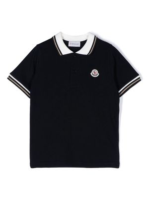 Moncler Enfant logo-appliqué polo shirt - Black