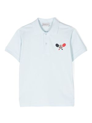 Moncler Enfant logo-appliqué polo shirt - Blue
