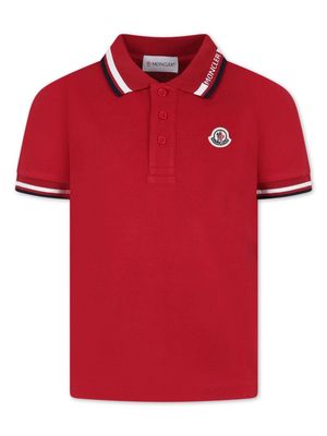 Moncler Enfant logo-appliqué polo shirt - Red